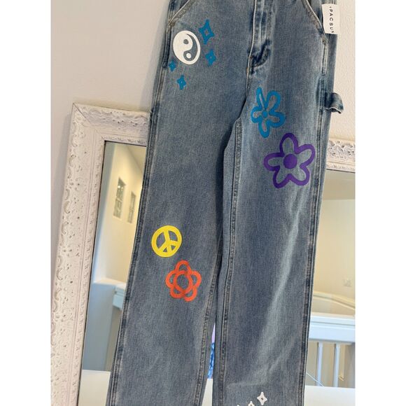 PacSun Kids Graphic Medium Blue Baggy Jeans Size 22 NWT - Picture 5 of 9